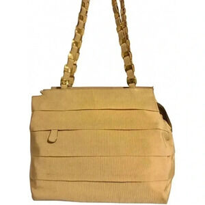 Salvatore Ferragamo village yellow canvas shoulder handbag